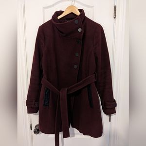 Burgundy maternity coat